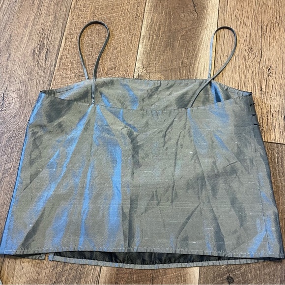 Marina Babini Vintage 90s Party Classic Silky Flirty Gray Beaded Design Tank. AA - Picture 3 of 3